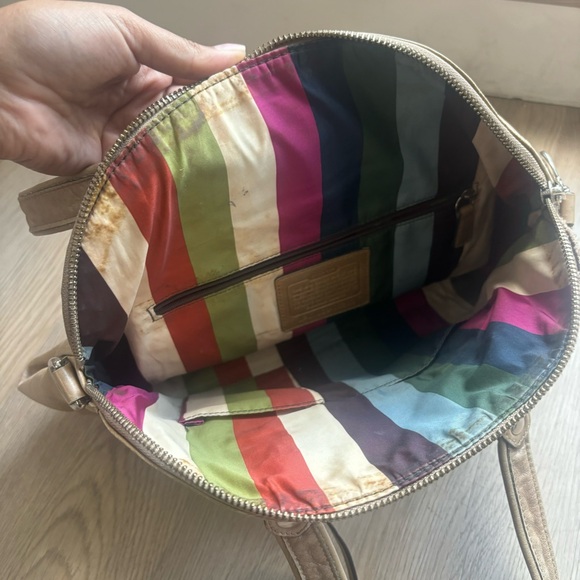 Coach Highlight Signature Poppy Tan Leather Shoulder Bag - Picture 10 of 11